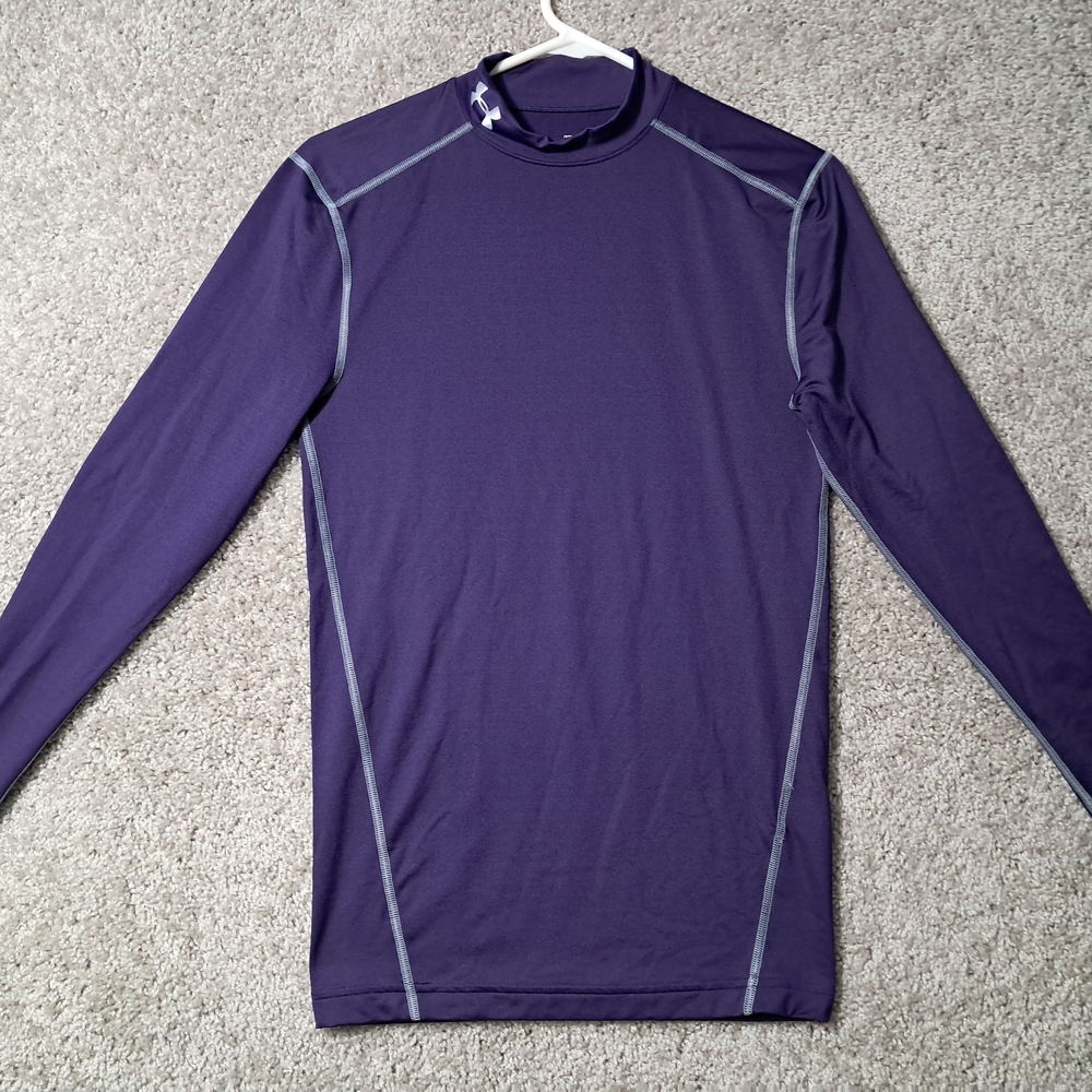 Under Armour Men's Medium Dark Purple Rash Guard Compression Cold Gear
